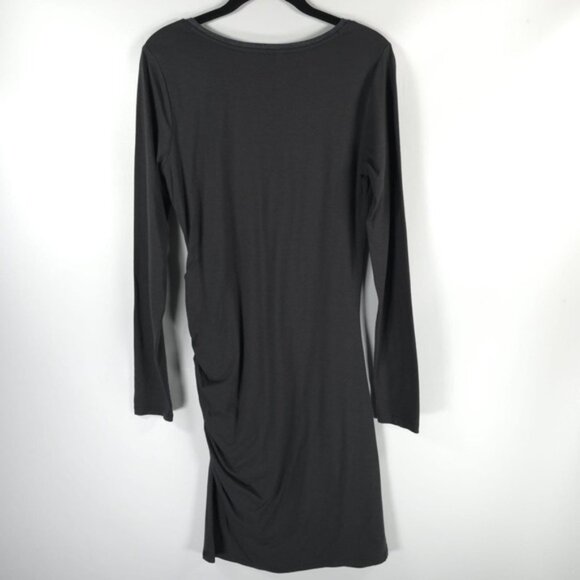 ATHLETA PIMA COTTON Blend Carefree Long Sleeve Ruched Side Sheath Dress SMALL - Picture 3 of 11
